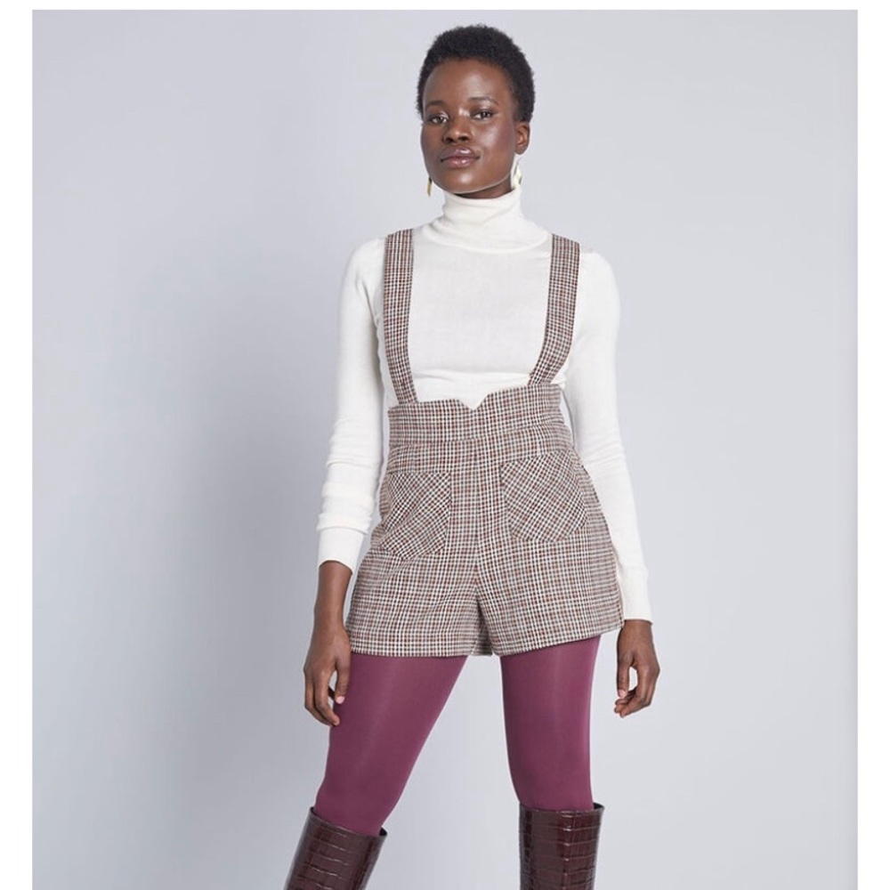 NWT ModCloth Pinafore Plaid Shorts
